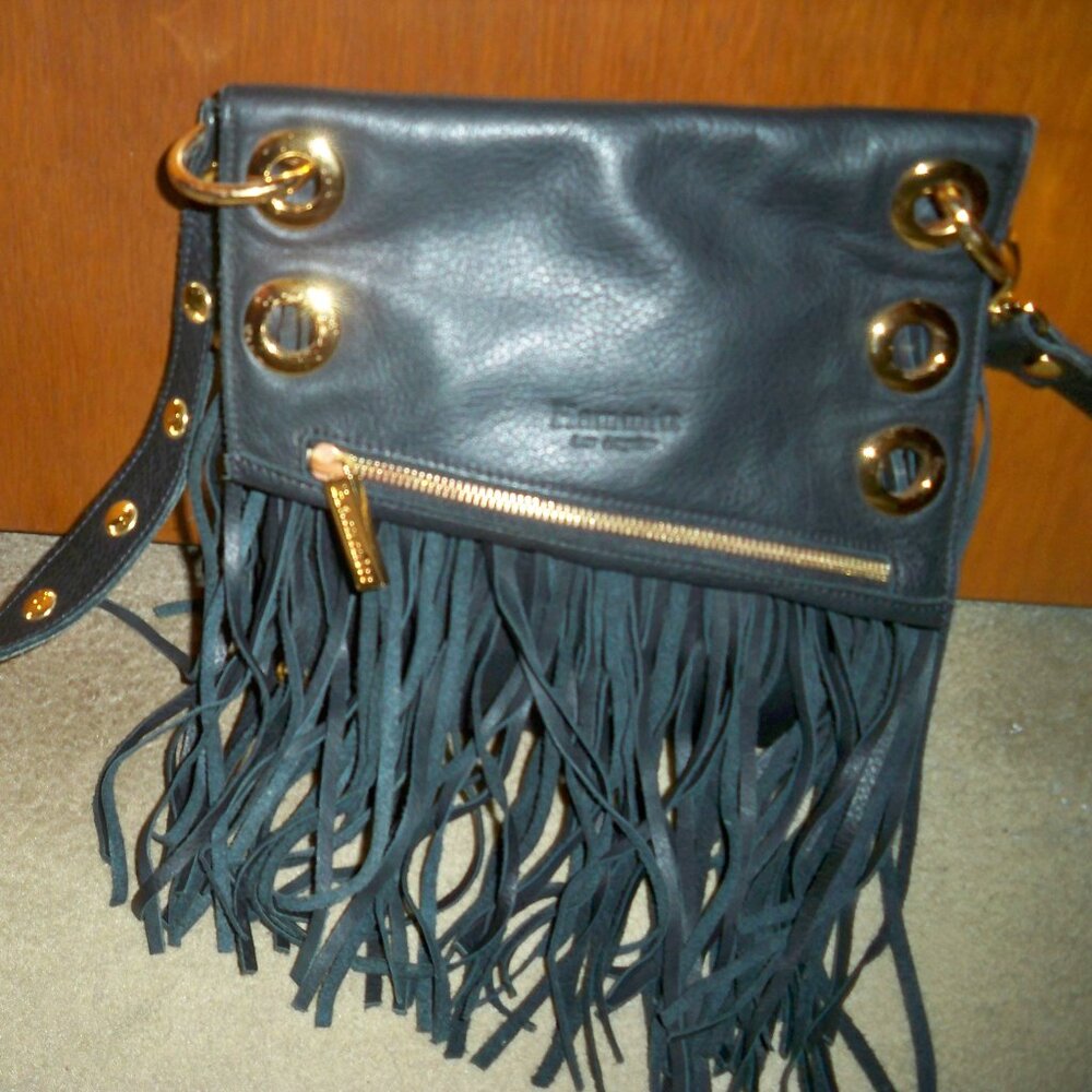 Hammitt Roxbury Fringe Black Handbag with Gold Hardware, VGUC $585!!